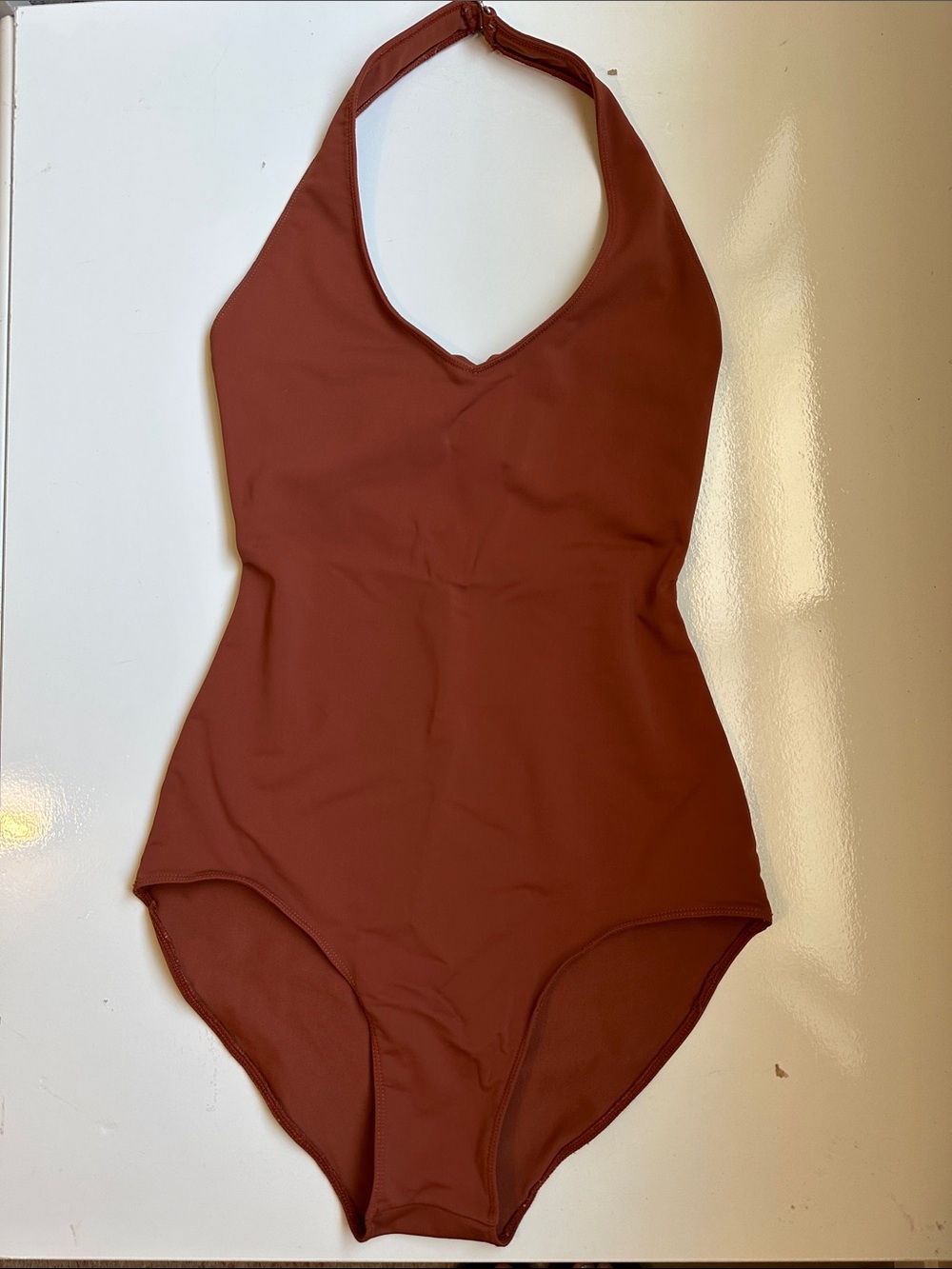 Free People Movement Rust Orange Halter One-Piece Swimsuit